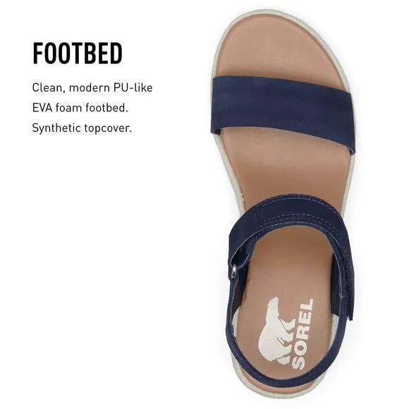 SOREL CAMERON WEDGE SANDAL FOR WOMEN - SUPPLE LEATHER UPPER WITH PIGSKIN LI