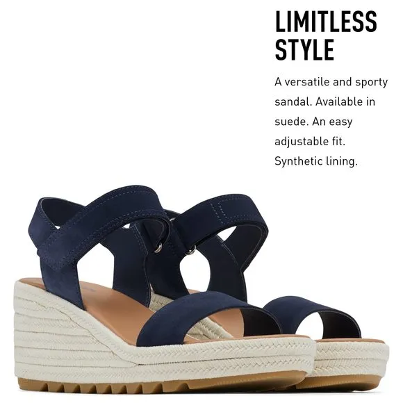SOREL CAMERON WEDGE SANDAL FOR WOMEN - SUPPLE LEATHER UPPER WITH PIGSKIN LI