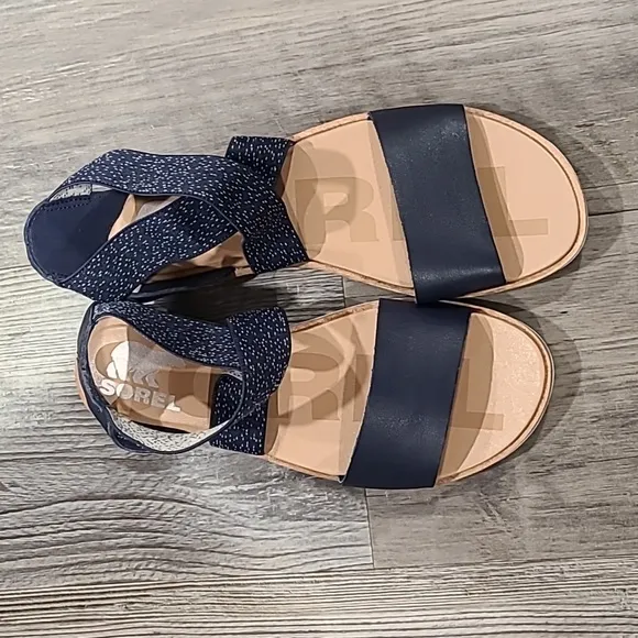 Sorel Ella III Sandal in Nocturnal, Sea Salt