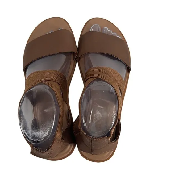 Sorel Ella Sandals velvet tan slip on casual full upper leather sz 8.5