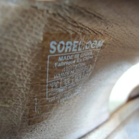 Sorel Joanie II Camel Brown Slingback Wedge Sandal 7.5