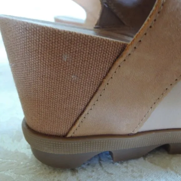 Sorel Joanie II Camel Brown Slingback Wedge Sandal 7.5
