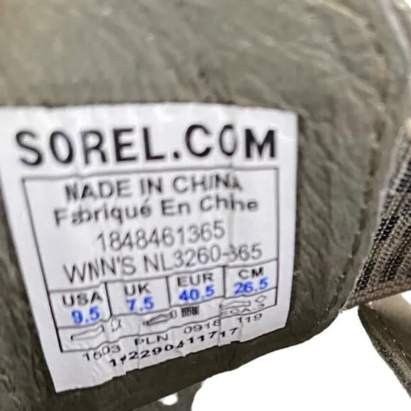 Sorel Out N About Plus Walking Leather Sage Green Sandals size 9.5