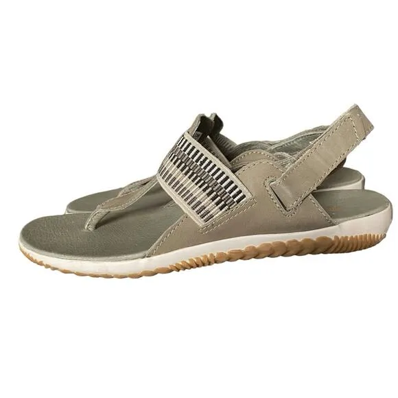 Sorel Out N About Plus Walking Leather Sage Green Sandals size 9.5