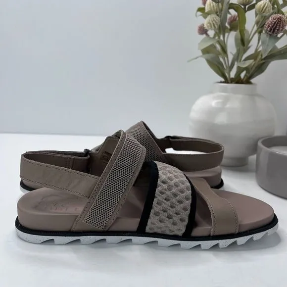 Sorel Roaming Decon Leather Slingback Sandals Tan NL4706-264 Women 7.5 Tried On