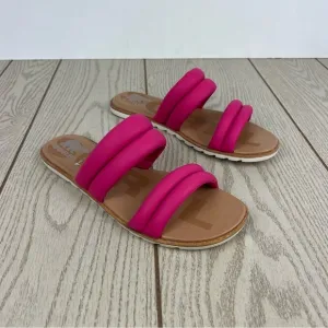 Sorel Women's Ella II Puff Slide Sandals US10 Fuchsia Fizz Sea Salt $85