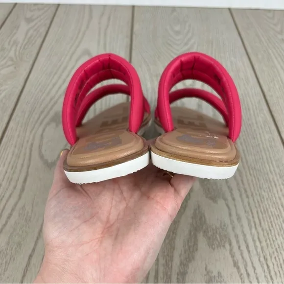 Sorel Women's Ella II Puff Slide Sandals US10 Fuchsia Fizz Sea Salt $85