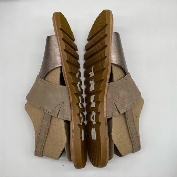 Sorel Women's Ella II Slingback flat Sandals in Ash Brown, Chalk Size 6 NEW