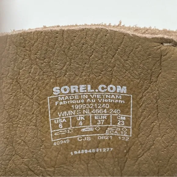 Sorel Women's Ella II Slingback flat Sandals in Ash Brown, Chalk Size 6 NEW