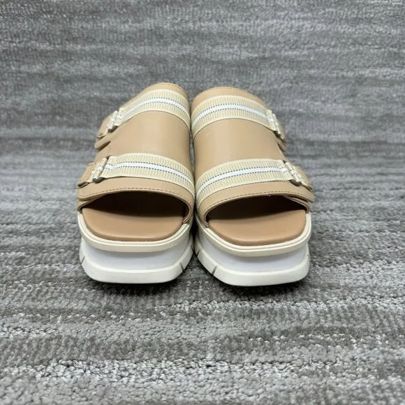 SOREL WOMEN'S JOANIE II SLINGBACK WEDGE SANDALS  Size 7.5 Cream Tan White
