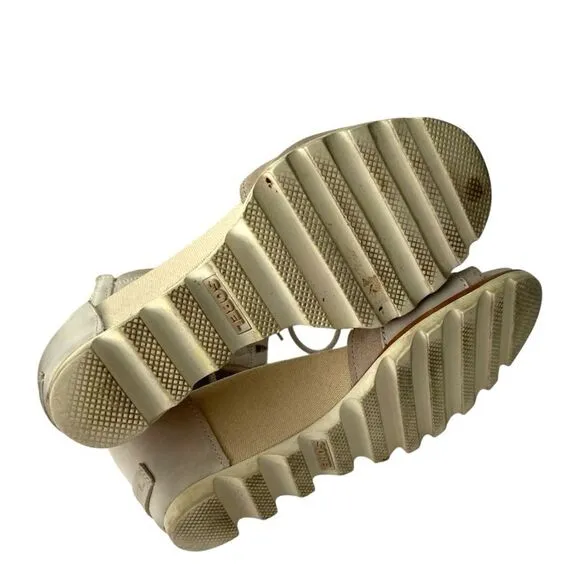 Sorel Joanie Wedge Sandal Ankle Lace with Velcro Strap in Size 8