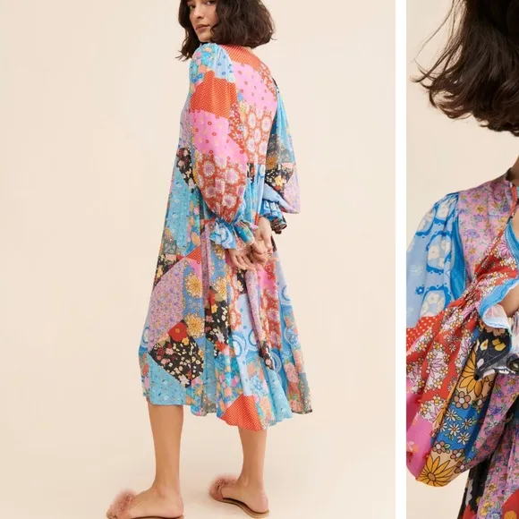 SPELL AND THE GYPSY Cha Cha Boho Patchwork Midi Dress