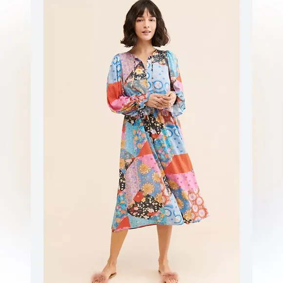 SPELL AND THE GYPSY Cha Cha Boho Patchwork Midi Dress