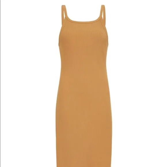 Spell Cosmos Rib Midi Dress in Turmeric