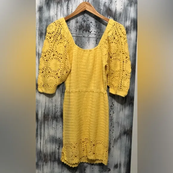 Spell Let the Sunshine In Crochet Mini Dress