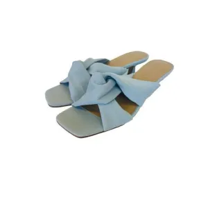 Splendid Women's Hannah Kitten Heel Sandals Light Denim Blue Fabric‎ 8.5 M NWB