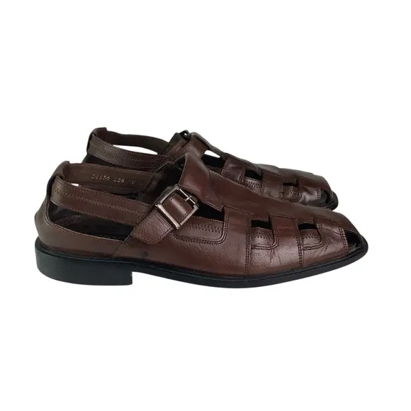 Stacy Adams Fisherman Sandals Brown Leather Sz 10