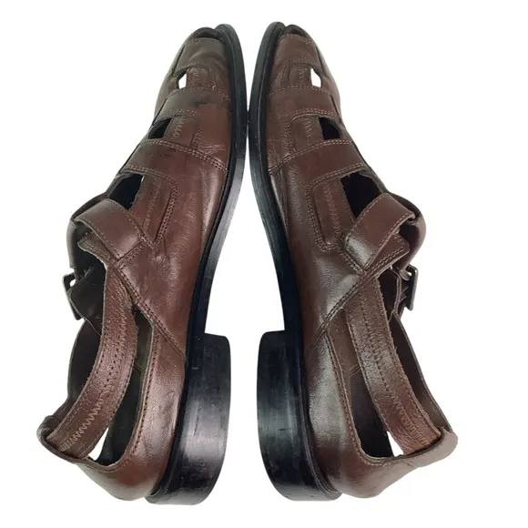 Stacy Adams Fisherman Sandals Brown Leather Sz 10