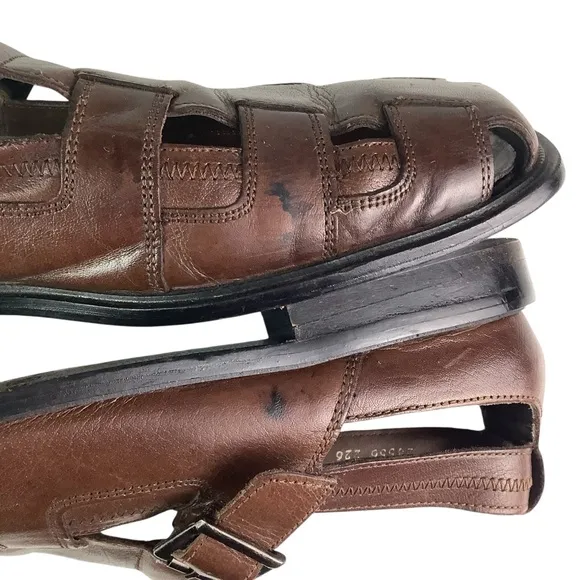 Stacy Adams Fisherman Sandals Brown Leather Sz 10