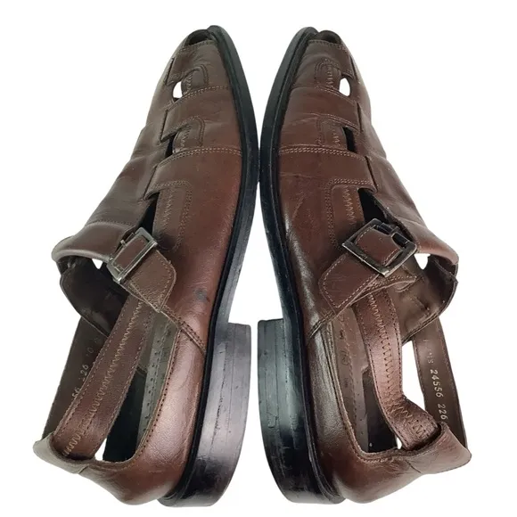 Stacy Adams Fisherman Sandals Brown Leather Sz 10