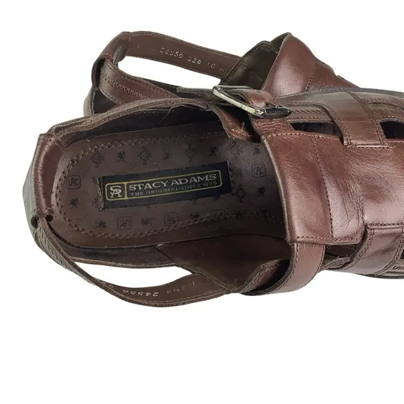 Stacy Adams Fisherman Sandals Brown Leather Sz 10
