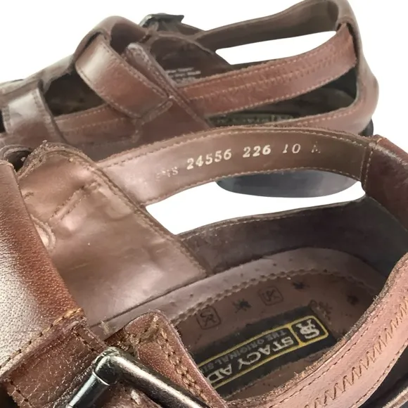 Stacy Adams Fisherman Sandals Brown Leather Sz 10