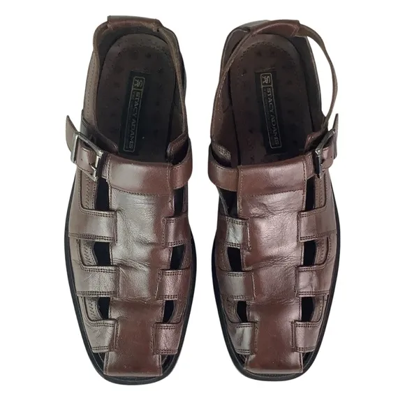 Stacy Adams Fisherman Sandals Brown Leather Sz 10