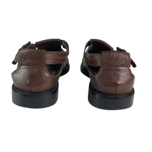 Stacy Adams Fisherman Sandals Brown Leather Sz 10