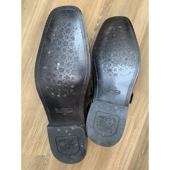 Stacy Adams Mens Black Crocodile Print Leather Sandals Shoes Sz 12m Fisherman
