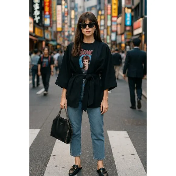Stella McCartney Kimono Wrap Jacket | Vegan Minimalist | Sculptural Streetwear