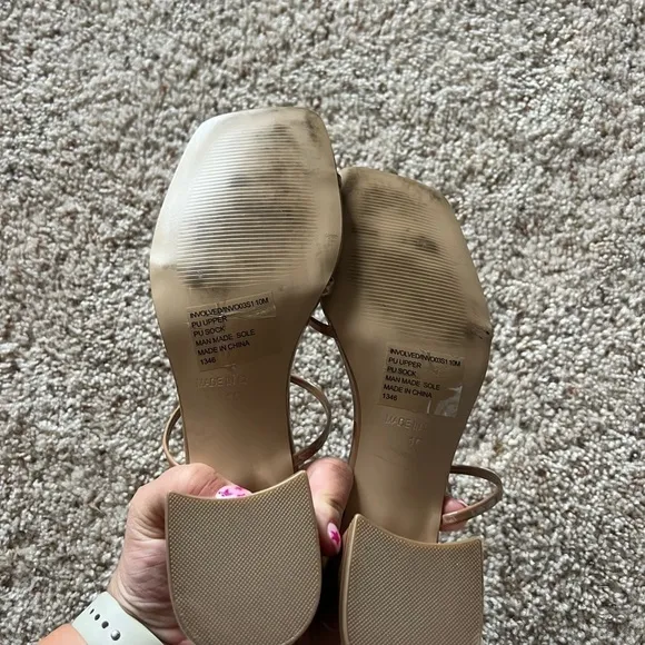 Steve Madden Involved Womens Criss-Cross Front Slip On Heel Sandals