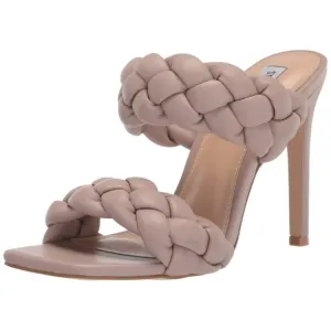 Steve Madden Kenley Women's Vegan Leather Braided Slip On Mule Heeled Sandals