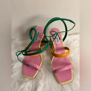 Steve Madden Punctual Rainbow Leather Strappy Sandals
