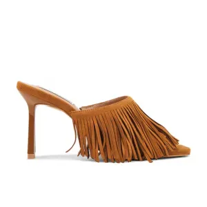 STEVE MADDEN REVOLVE NWBMorina Sandals in Cognac Suede Fringe