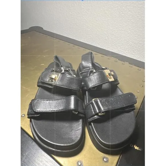 Steve Madden Sandals Platform Chunky Mona Two Strap Bold Streetwear Chic Black 6