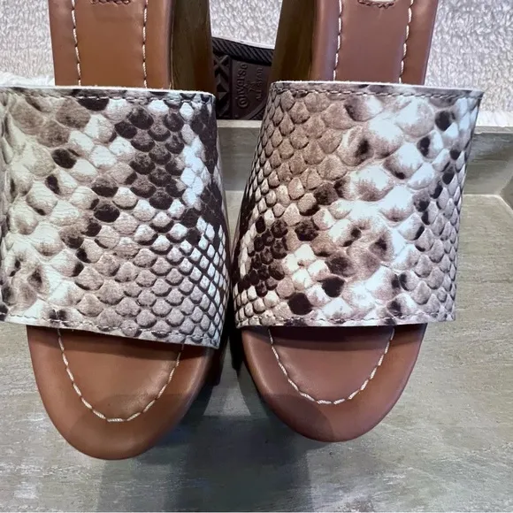 Steve Madden Sandra Natural Snake Chunky Platform Leather Sandals Women’s 8, NIB