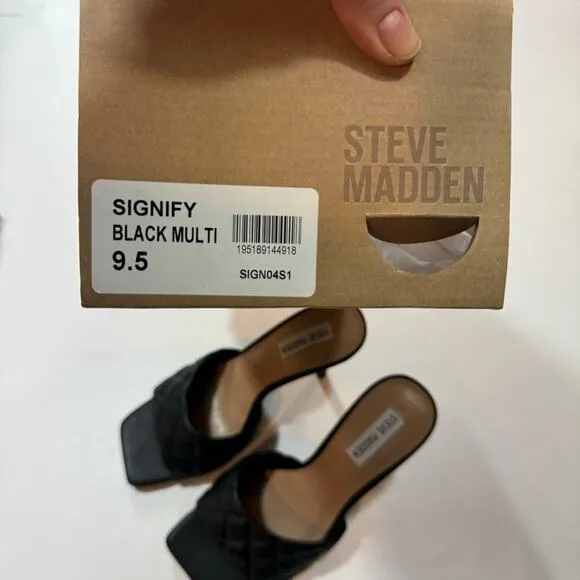 STEVE MADDEN SIGNIFY BLACK  Slip-on Sandals Size 9,5