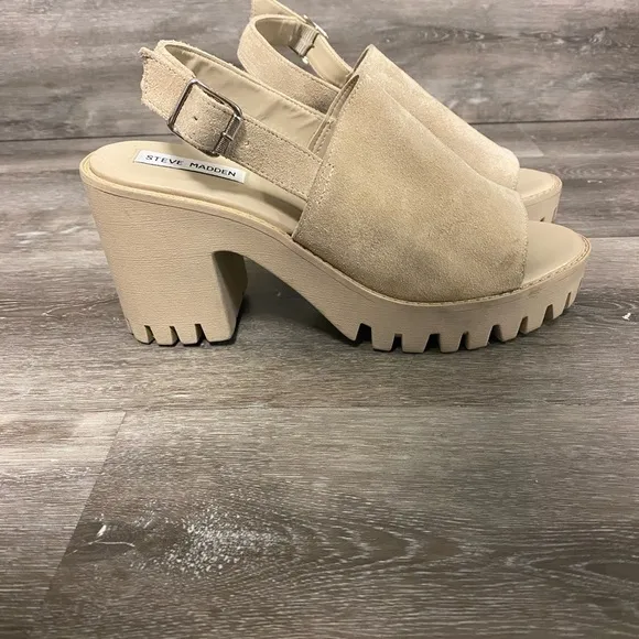 Steve Madden | Sunnyside Slingback Lug Sole Sandals In Tan Size 10M
