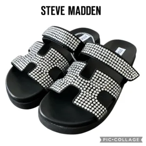 Steve Madden Women Mayven-R Rhinestone Slide Sandals size 8 NWT $99