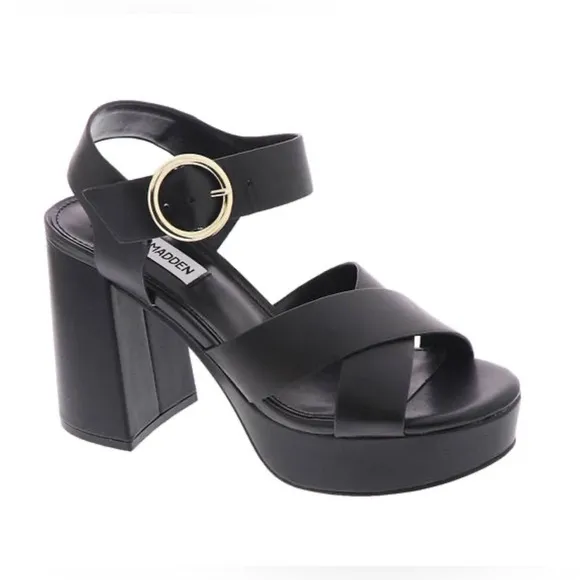 STEVE MADDEN Women's Elkin Ankle-Strap Crisscross Platform Sandals
