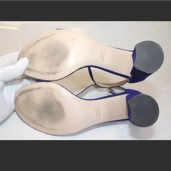 Stuart Weitzman 7 Suede Heeled Sandals Spain Shoes EXCELLENT