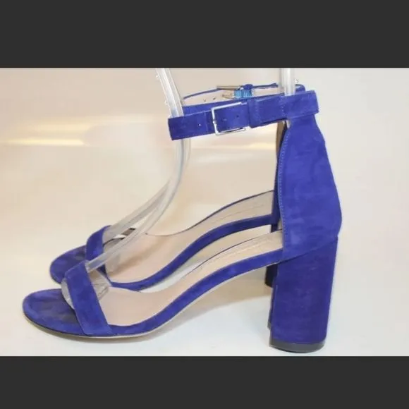 Stuart Weitzman 7 Suede Heeled Sandals Spain Shoes EXCELLENT