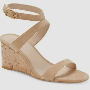 🌹STUART WEITZMAN🌹 Ave Cork Wedge Heel Suede Sandals Size: 9