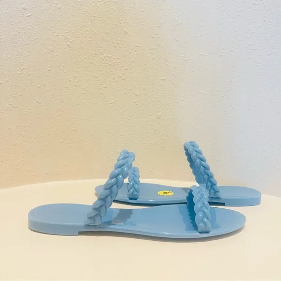 Stuart Weitzman Braida Sawyer Jelly Blue Sandals Size 9 NWT