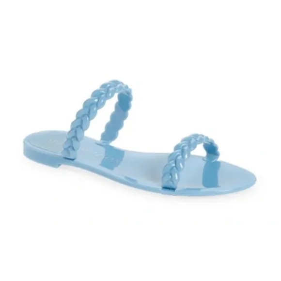 Stuart Weitzman Braida Sawyer Jelly Blue Sandals Size 9 NWT