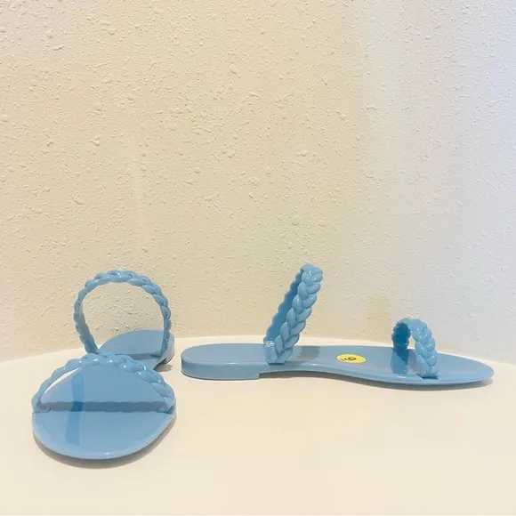 Stuart Weitzman Braida Sawyer Jelly Blue Sandals Size 9 NWT