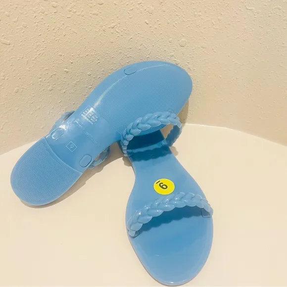 Stuart Weitzman Braida Sawyer Jelly Blue Sandals Size 9 NWT