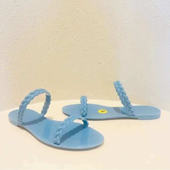 Stuart Weitzman Braida Sawyer Jelly Blue Sandals Size 9 NWT