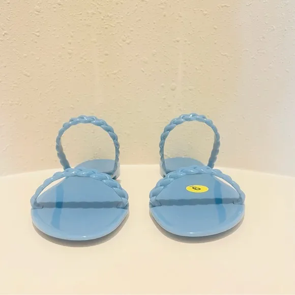 Stuart Weitzman Braida Sawyer Jelly Blue Sandals Size 9 NWT
