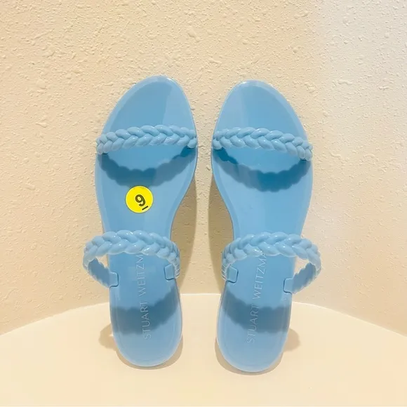 Stuart Weitzman Braida Sawyer Jelly Blue Sandals Size 9 NWT